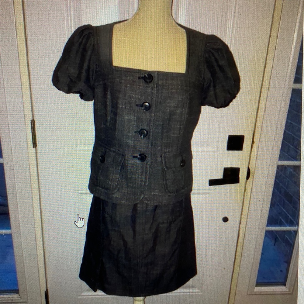 Nine West Suit Ladies 2 Piece Business Wear Jacket & Skirt Set Size 12 Petite